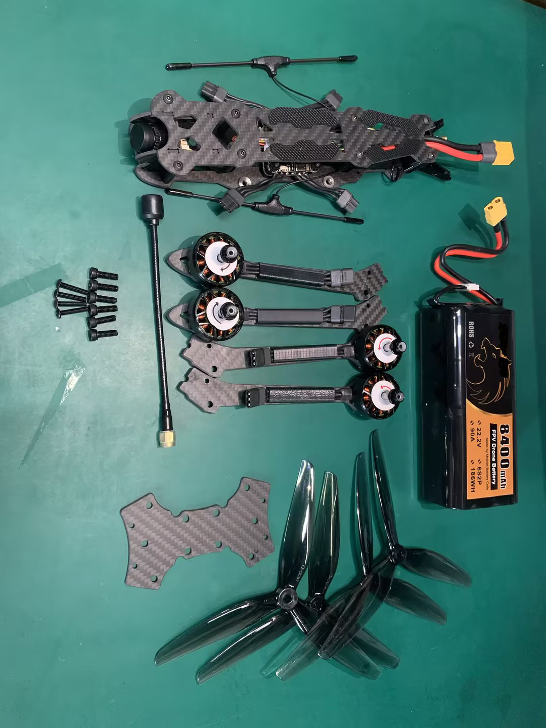 High Speed Racing FPV Drone with Custom Camera Long Flight Time Black Design