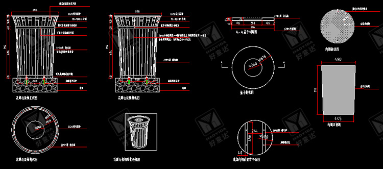 Rectangular EN840 certified 120L 4 Compartment Trash Can