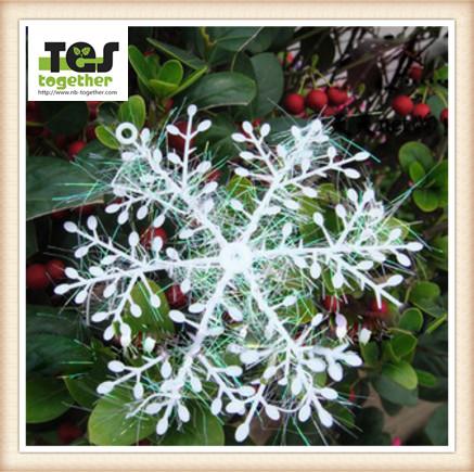 Christmas Plastic Brushed Snowflakes/ Christmas Snowflakes 11CM Snowflakes/