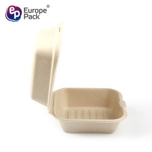 Compostable Ecofriendly Sugarcane Bagasse Take Away Burger Box Biodegradable