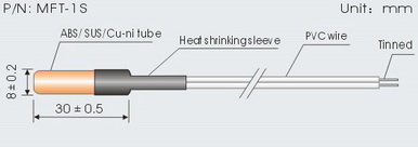 Straight Probe Temperature Sensors MFT Series 100K 3950 1