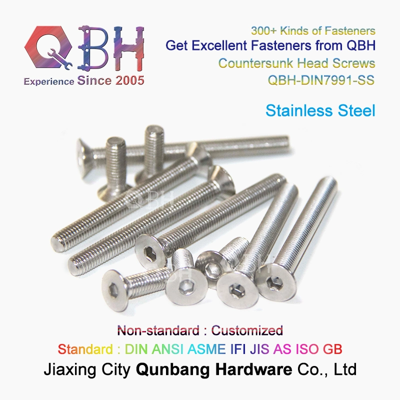 Qbh DIN7991 Ss SUS 304/316 Stainless Steel Cks Countersunk Hex Socket Sink Head Screw