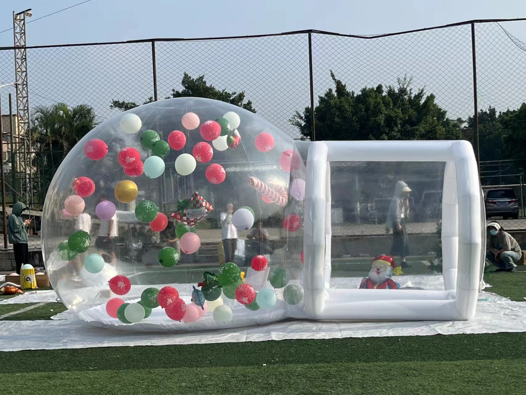 Christmas Theme Outdoor Bubble Tent Transparent Bubble Dome Tent