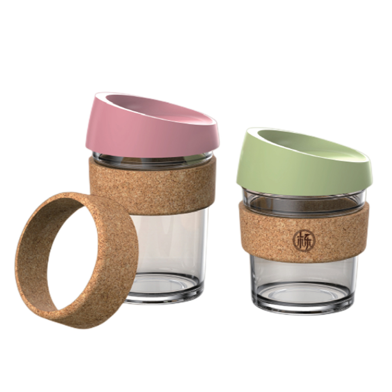 Reusable Custom Cork Band Brew Cork Sleeve Glass And Cork Coffee Cup