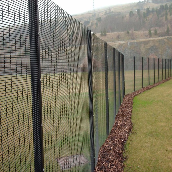 358 high security wire fence 12.7mm x 76.20mm diameter 3.00mm/4.00mm powder coated RAL 9001