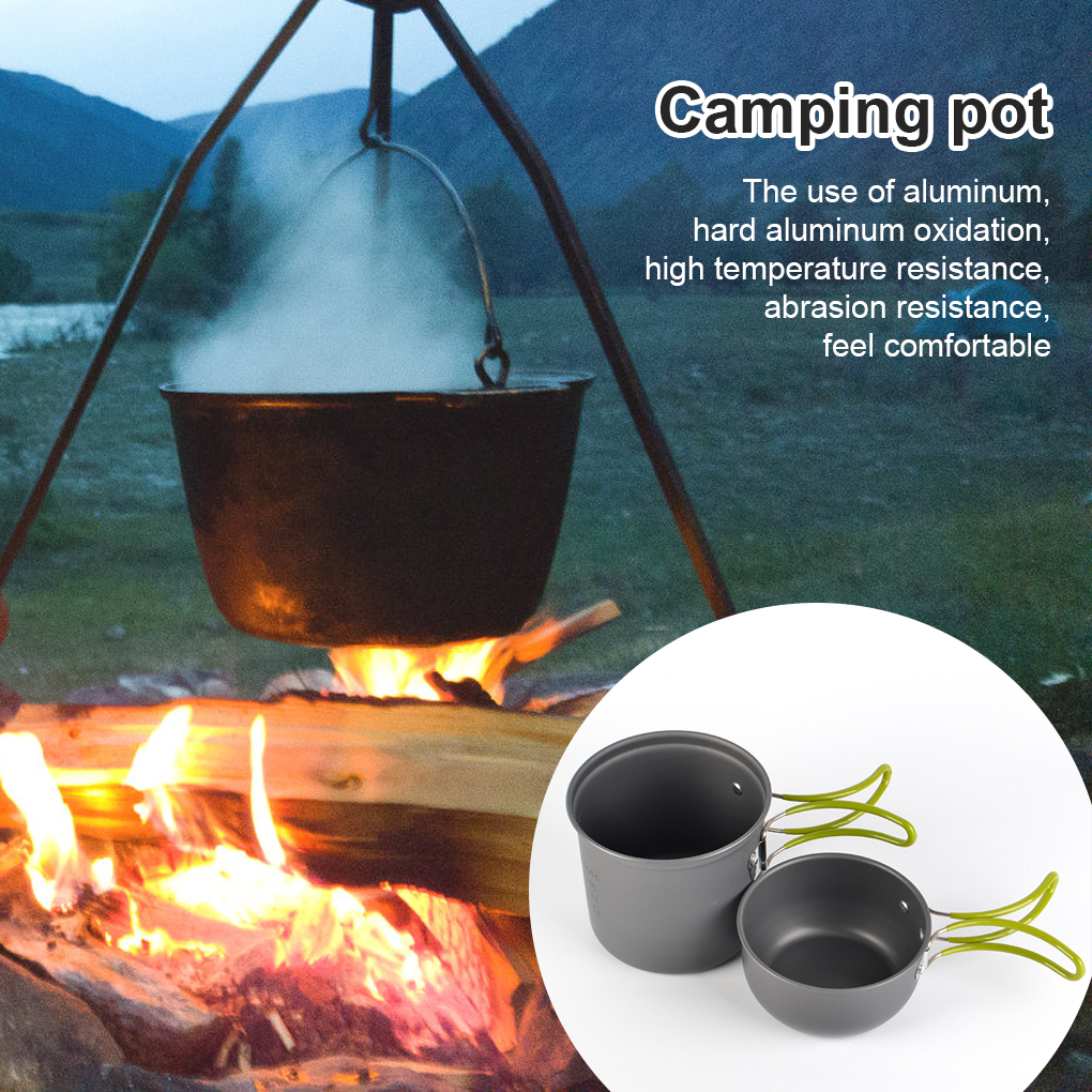 Aluminum Camping Cookware With Lightweight Potand Carry Mesh Bag