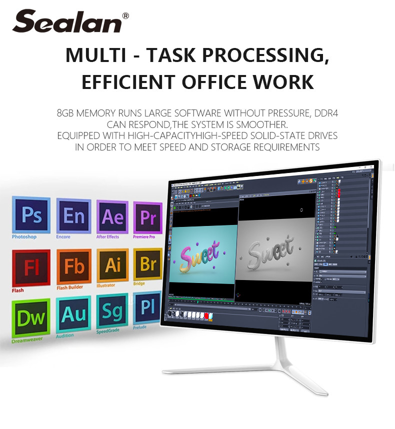 RAM 2G HDD 320G I3 AIO PC With Mouse Keyboard