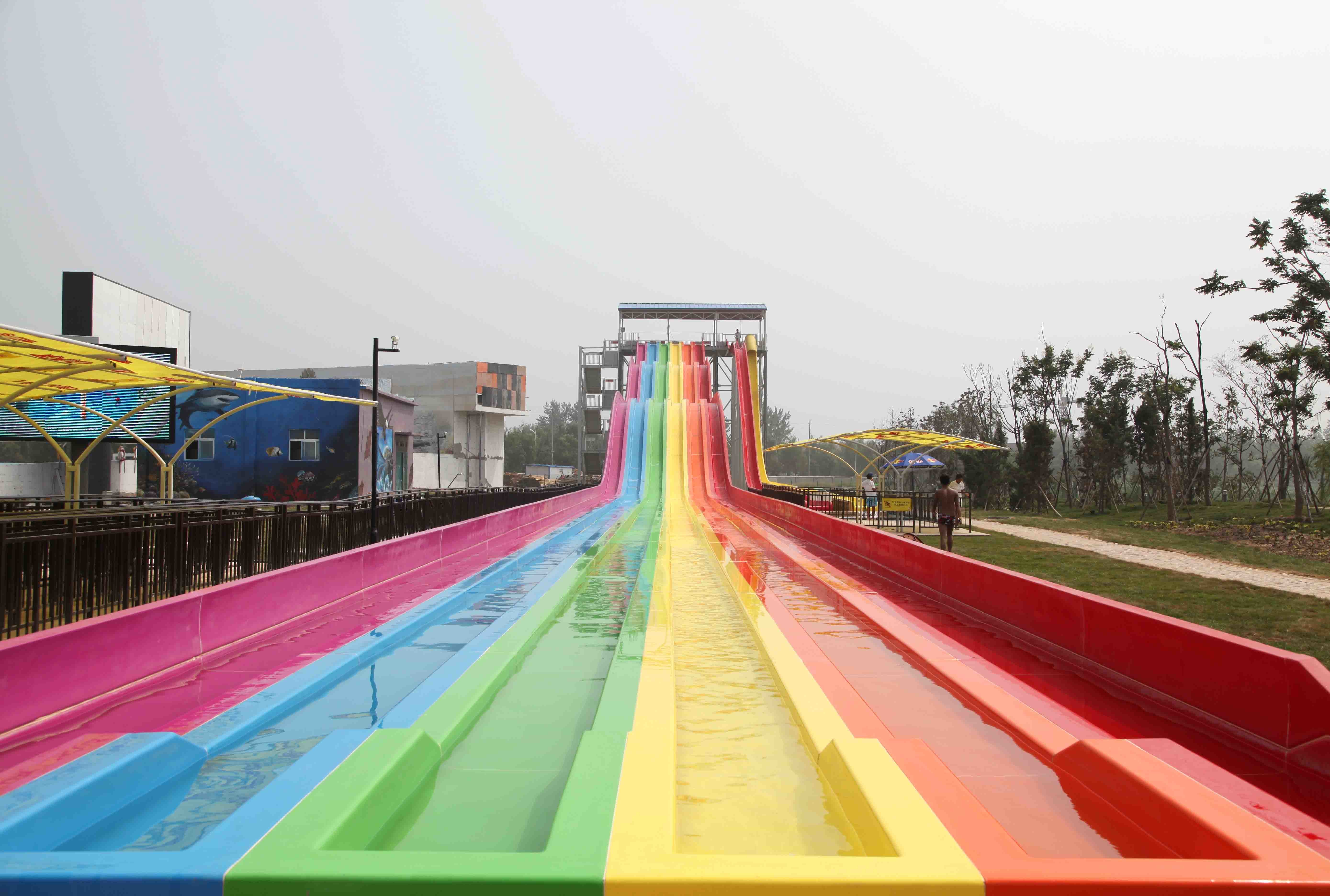 Adult Water Plastic Fiberglass Water Slide 120 m³ / h for Adventure Water Parks