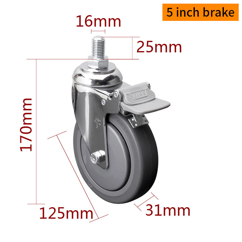 5inch 125mm Industrial Wheels And Castors 130kg Load 5725S-77