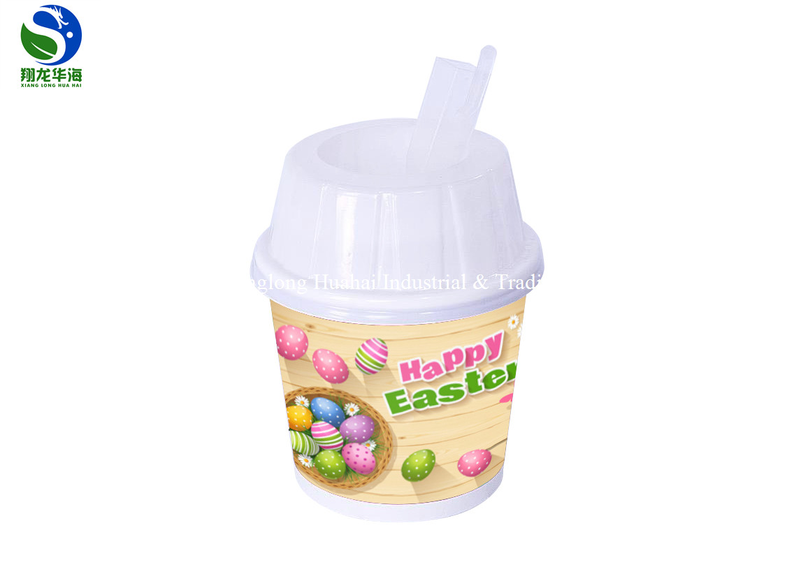 Close Bonding Paper Ice Cream Sundae Cups No Leak Paper Ice Cream Tubs