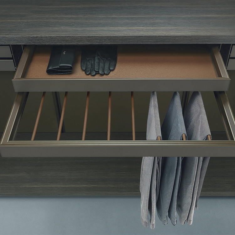Scratchproof PVC Wardrobes Odourless Grey Bedroom Furniture Wardrobe E1