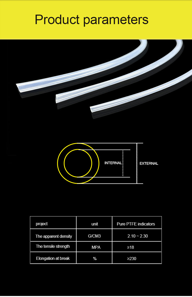 Widely Used Large Size PTFE Tubing Pure IATF 16949 Customized