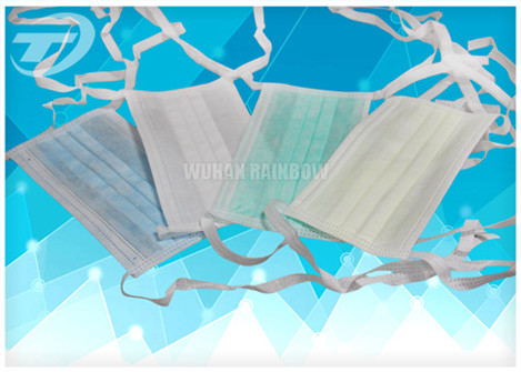 Disposable face mask 3 ply tie - on with different color,made of NOn-woven fabric