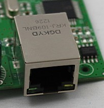 100M Tab Down Shield single port CAT5 RJ45 network JACK with filter, G/Y LEDS Manufactures