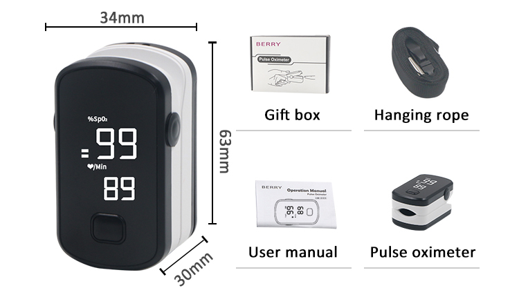 LED Display Fingertip Pulse Oximeter CE Digital Oximeter For Kids