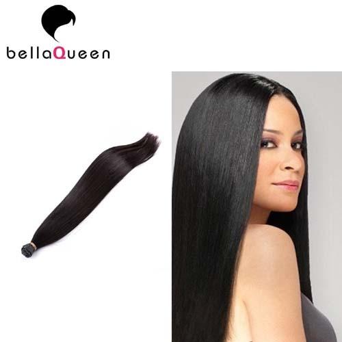 Natural Black Silky Straight I - Tip Human Hair Extensions , No Tangle No