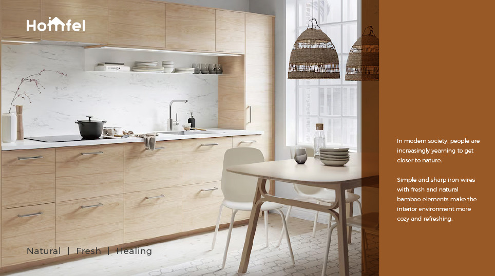 MDF Standing Type Wood Element Modern Design Household Multifunctional Stylish Metal Kitchen Organizer
