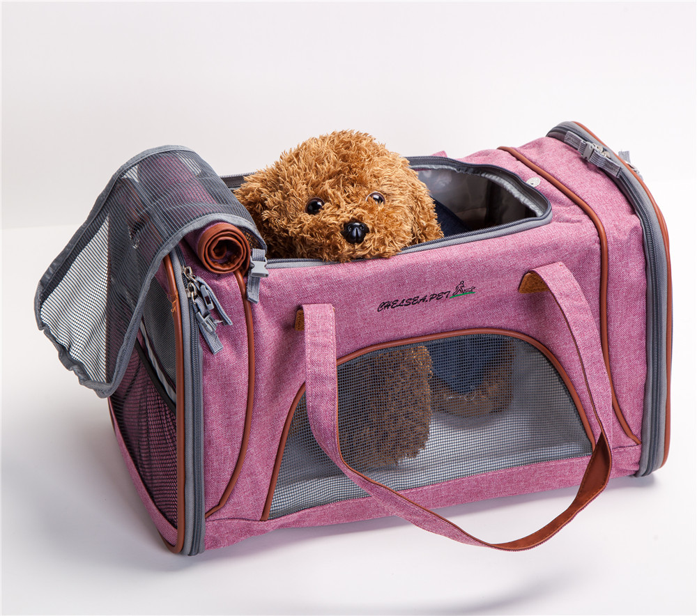 Grey Airline Approved Pet Carrier Bag For Small Dogs Fits Underneath Airplane Seat