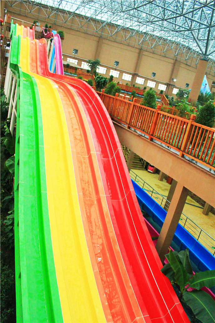 13m Rainbow Custom Water Slides For 6 Guests Per Time , Amusement Park