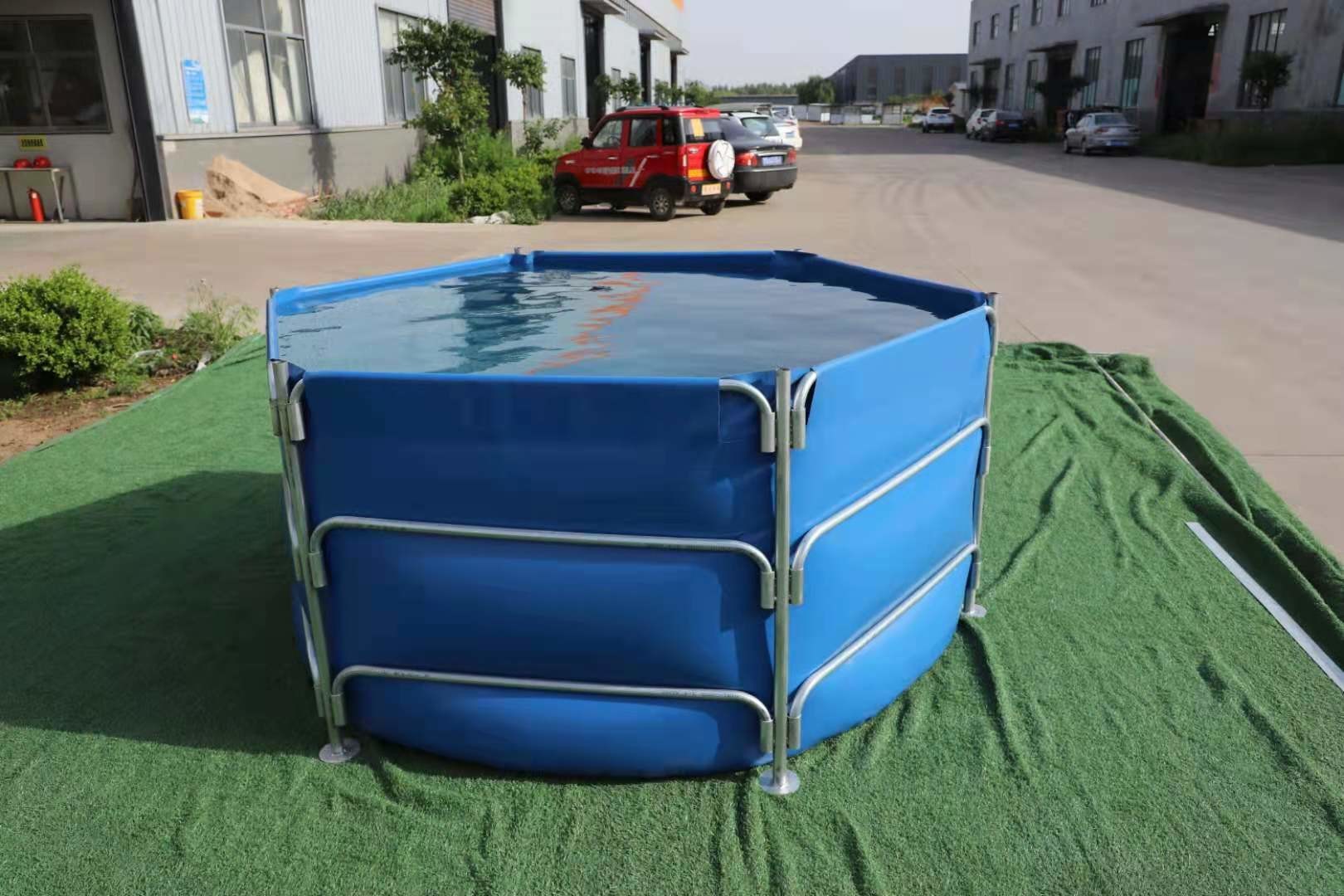 3000L 1.2MM Tarpaulin Fish Tank Foldable And Collapsible With Metal Frame Fish Pond Plastic Tank