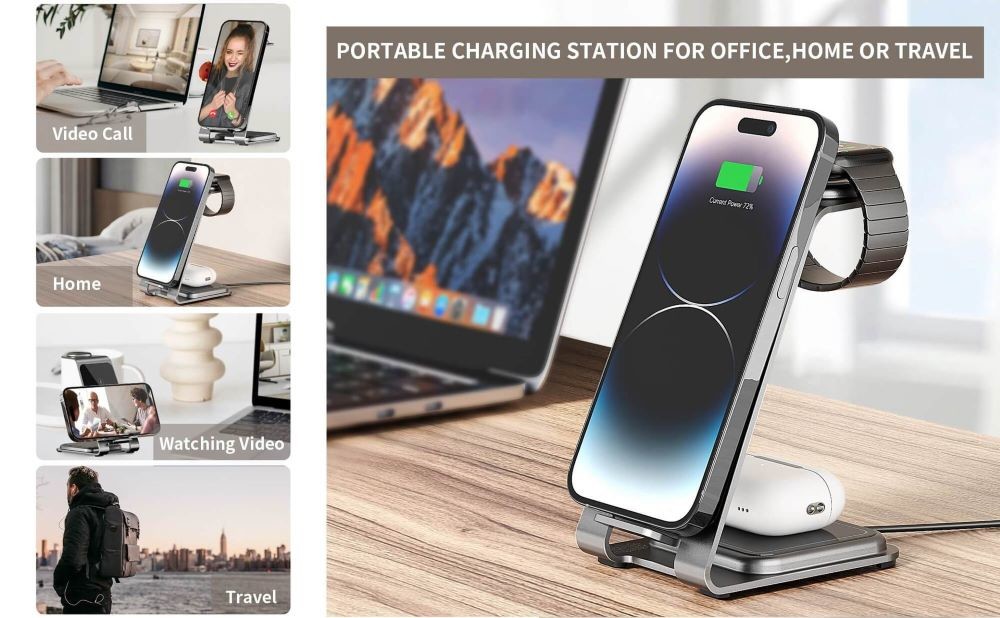 15W Wireless Charging Metal Charger for Qi Standard Devices Custom Logo Supported