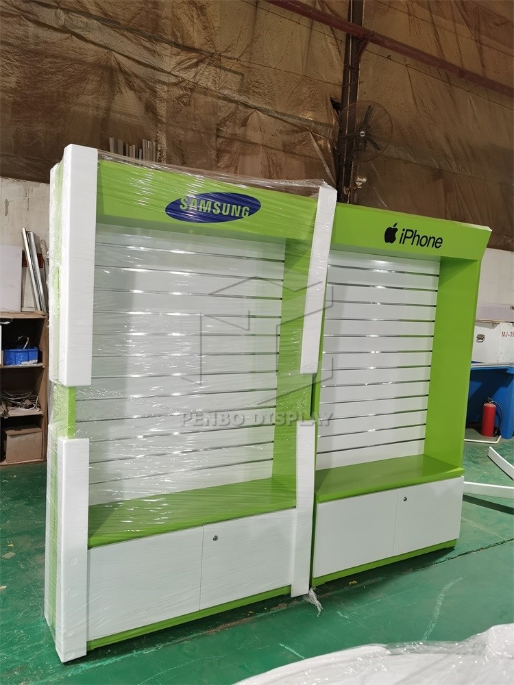 Slatwall Mobile Phone Display Showcase Store Furniture 8mm Thick Metal