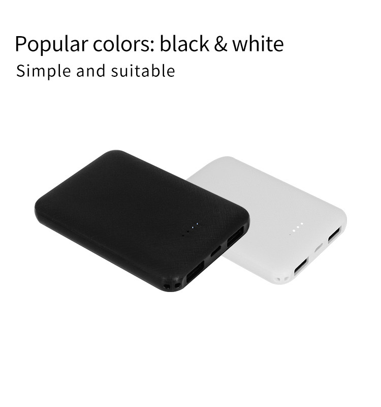 5000mAH Mini Portable Power Bank with Dual USB Port and Woven Parttern