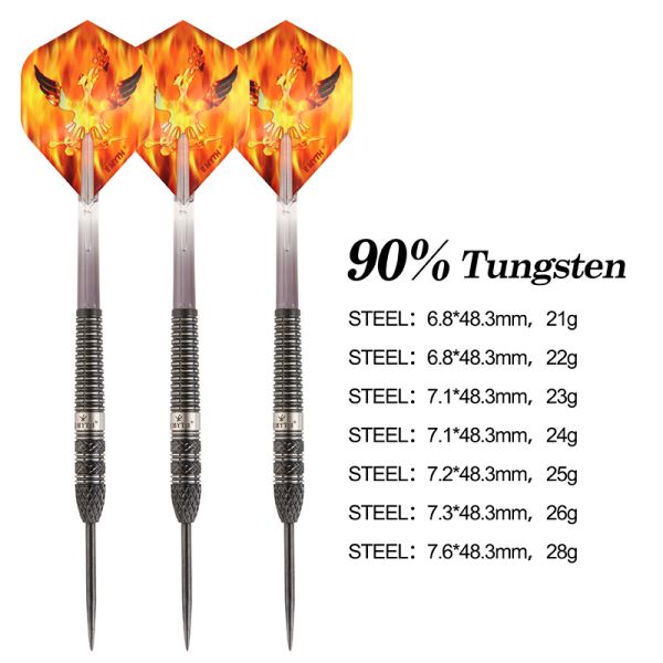 E Myth Sponsored Dart Player Brad Hamill Steel Tip Tungsten Darts Set