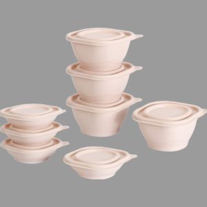 Bpa Free Cornstarch Tableware Biodegradable Takeaway Sauce Containers With Lids