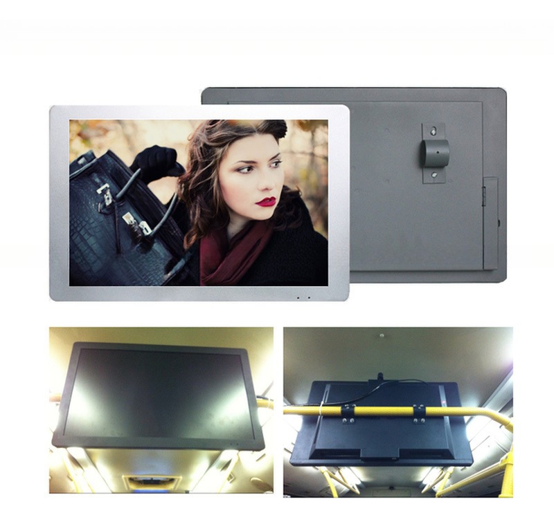 18.5 Inch Bus 4G Android TV LCD LED Advertising Video Monitor Signage Display For Taxi Coach Vehicle