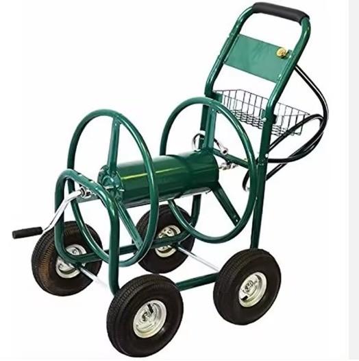 Outdoor Watering 4 Wheels Steel Garden Hose Reel Cart with 60*102*42.5