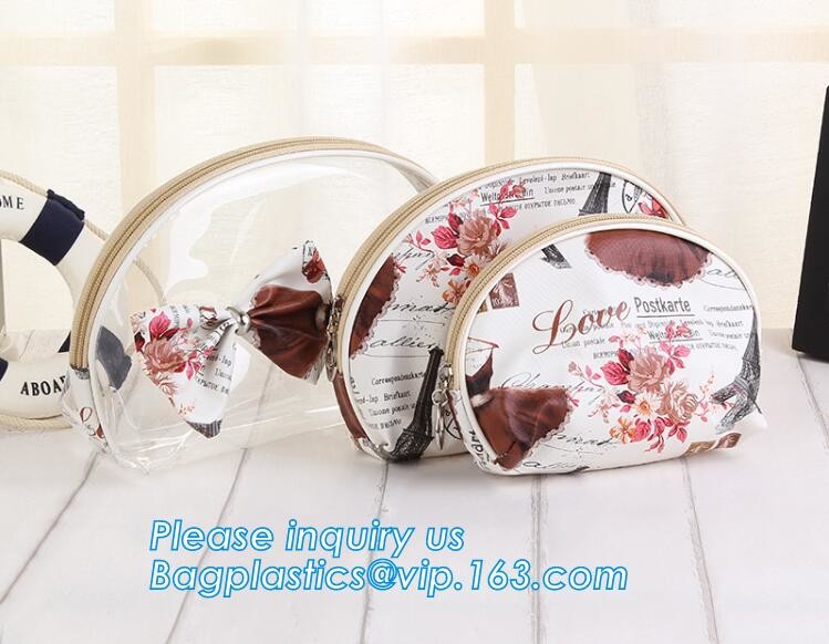 Travel Environmental PVC SHOPPING BAGS / Storage Clear Stadium Bag Cosmetic Bag With Zipper PVC BEACH BAG