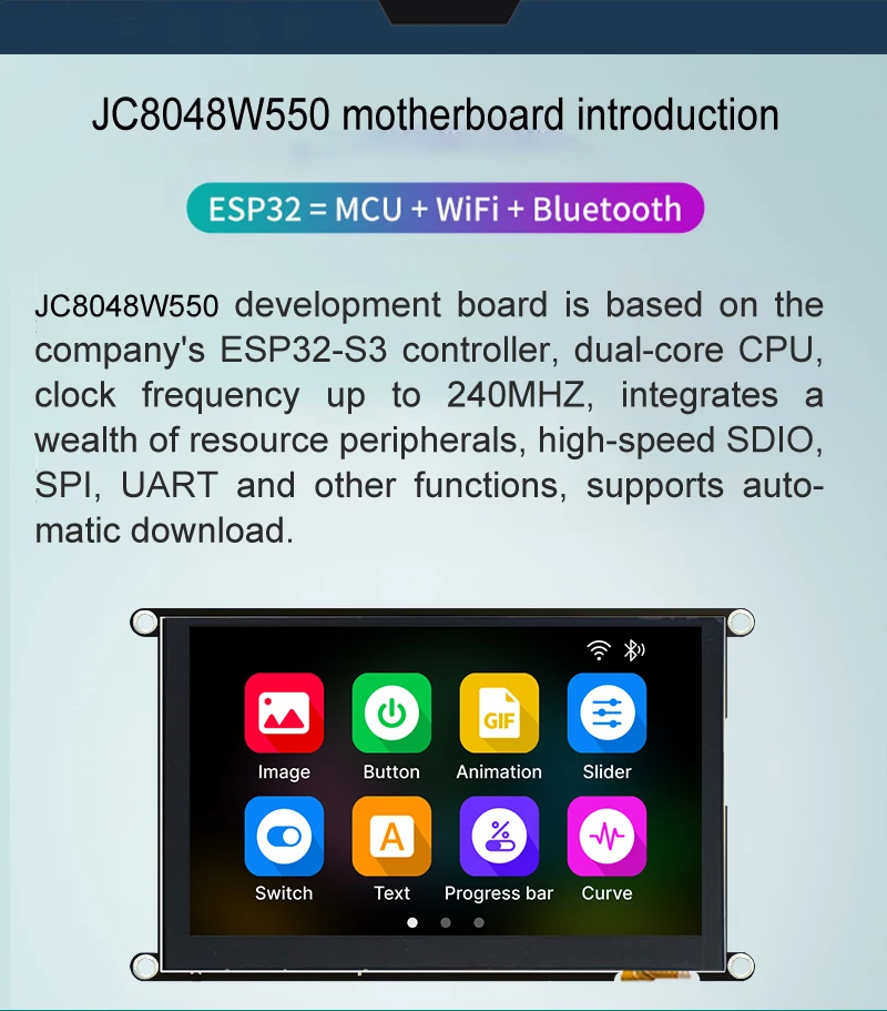 5.0 Inch IPS 800*480 OEM HMI Display Operating Display With Resistor Touch Resolution