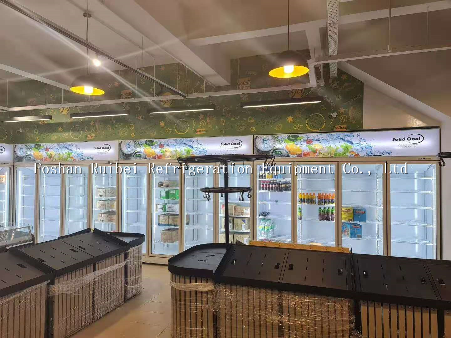 Supermarket Equipment Air Cooling Display Glass Door Cooler Fridge Refrigerator