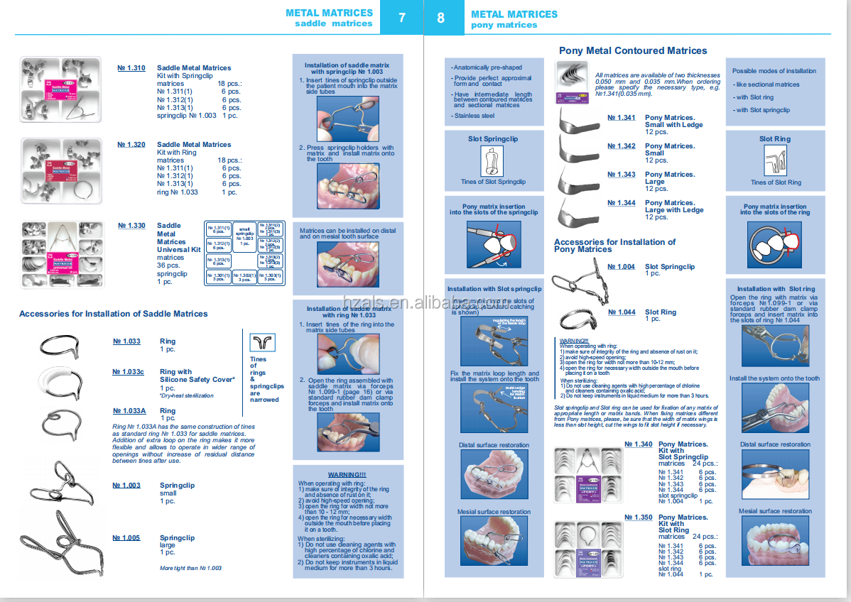 ce certified Dental Restoration Products Materials TOR VM Set of Rings 1.399 /Rings for Sectional Matrices Installation