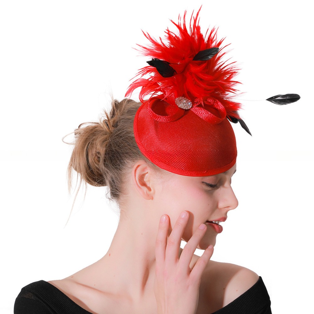 Image Style Tea Party Feather Sinamay Fascinator Hats With Fast Shipping Service