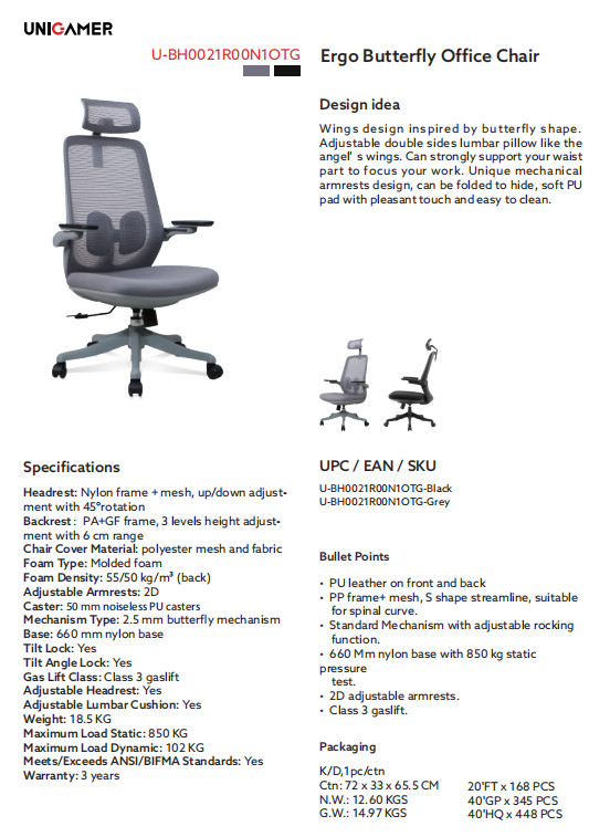 Grey High Back Ergonomic Desk Chair Mesh Ergo Office Chair With Class 4 Gas Lift Nylon Base