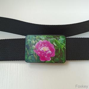 China midsize Advertising Adjustable Belt Buckle With Nylon Webbing Flower Rose Print on sale