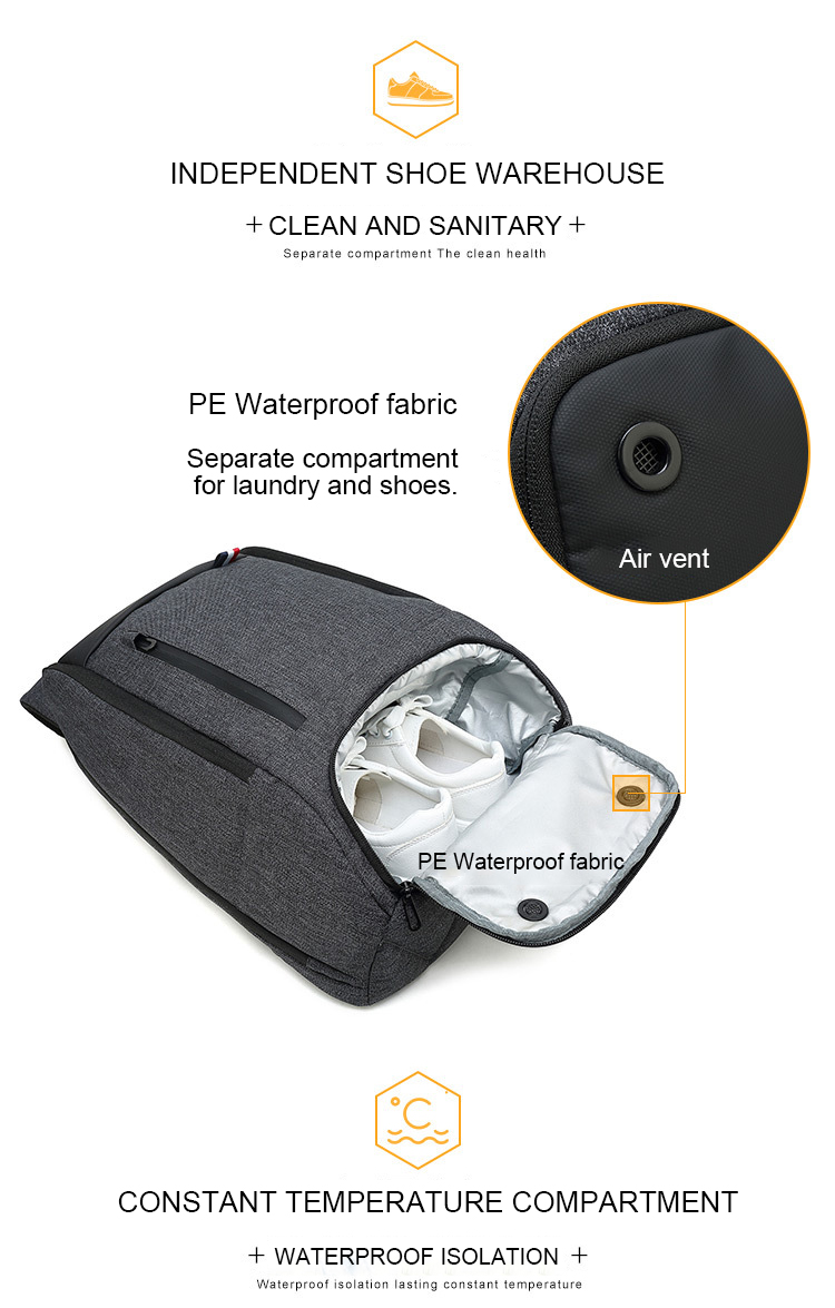 External Frame Travel Waterproof Multifunctional Laptop Backpack 0.95kg