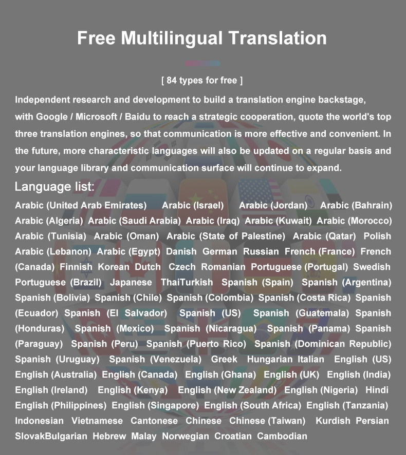 CE 500mAh Earpiece Translator Real Time , 84 Languages Wireless Earphone Translator
