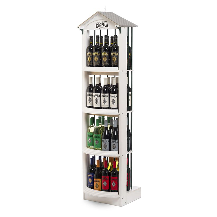 Creative Double Side Display Rack Wood Snacks Rotating Retail Display Stand