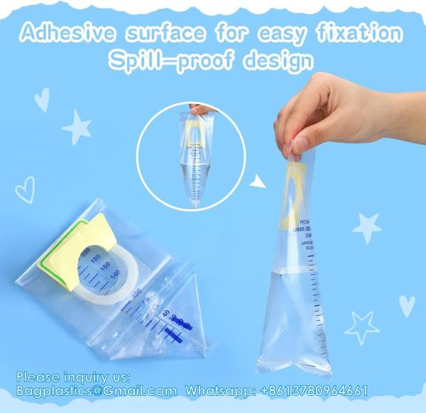 Pediatric Urine Bag Collectors Clear Urine Catcher Pouch Individually Pee Bags