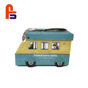 Kids Car Shape Flexo Printing With Handle And Lock Cardboard Suitcase Box