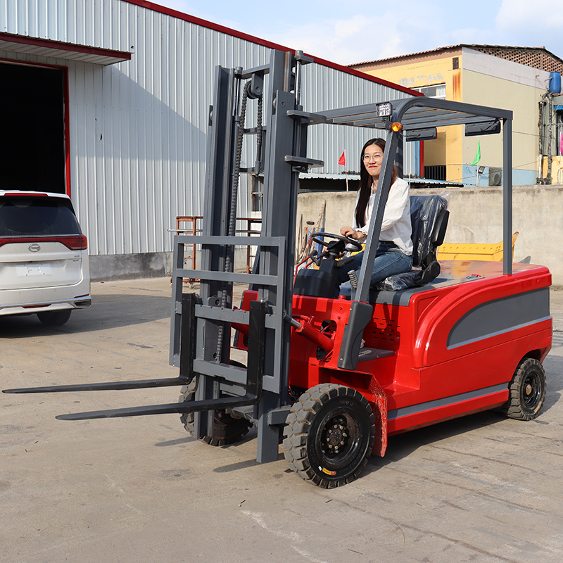 Electric Forklift Truck 4 Wheel Ac Powered Battery Control 1.5 Ton For Food Shop High Capacity Electric Forklift