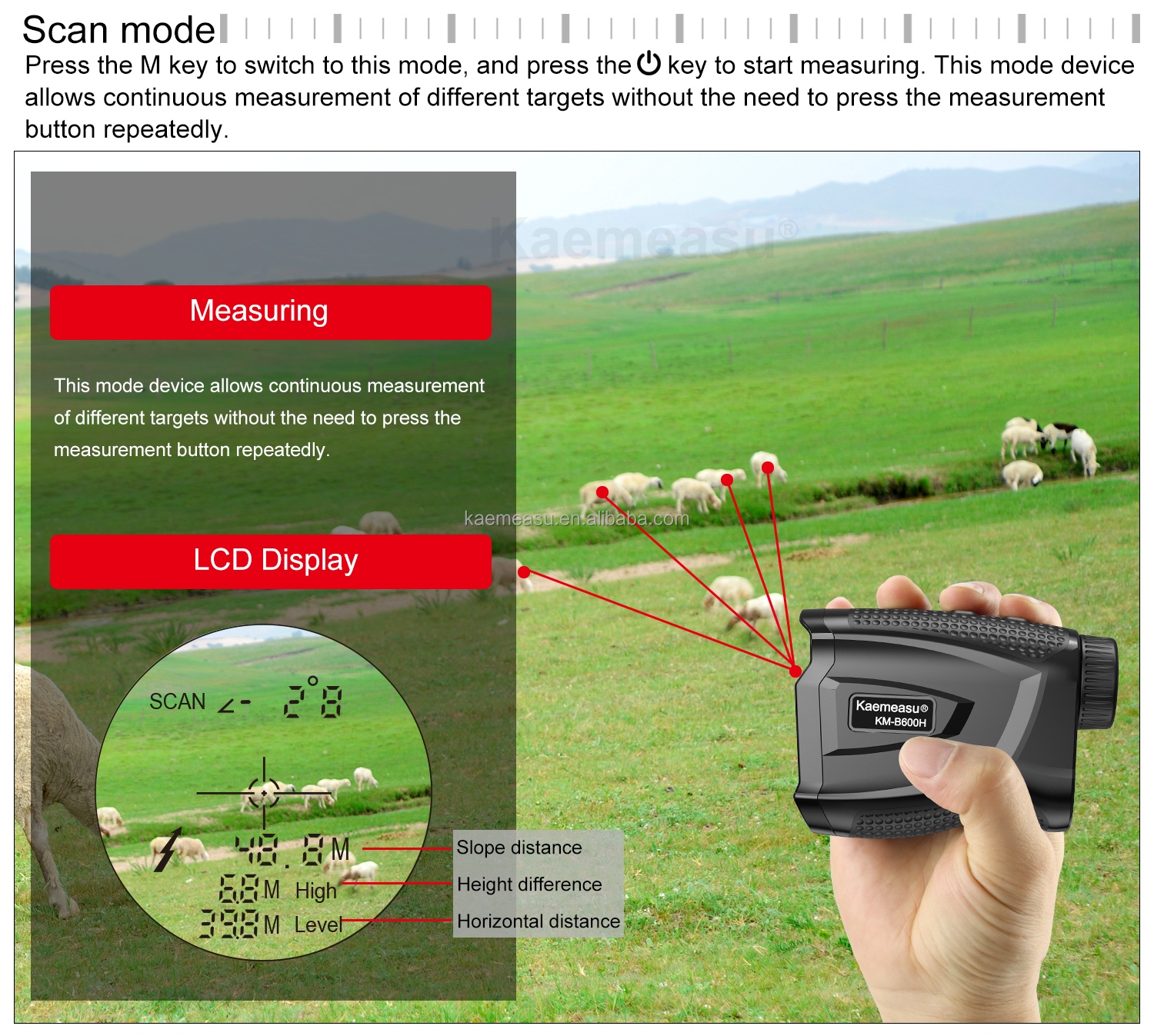 High-precision fast response laser rangefinder 450M telescope golf rangefinder