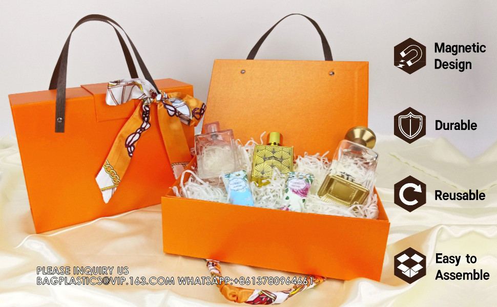 Ribbed Hard Gift Box With Magnetic Closure Lid 14" X 9" X 4" Rectangle Favor Boxes With Classy Black Finish