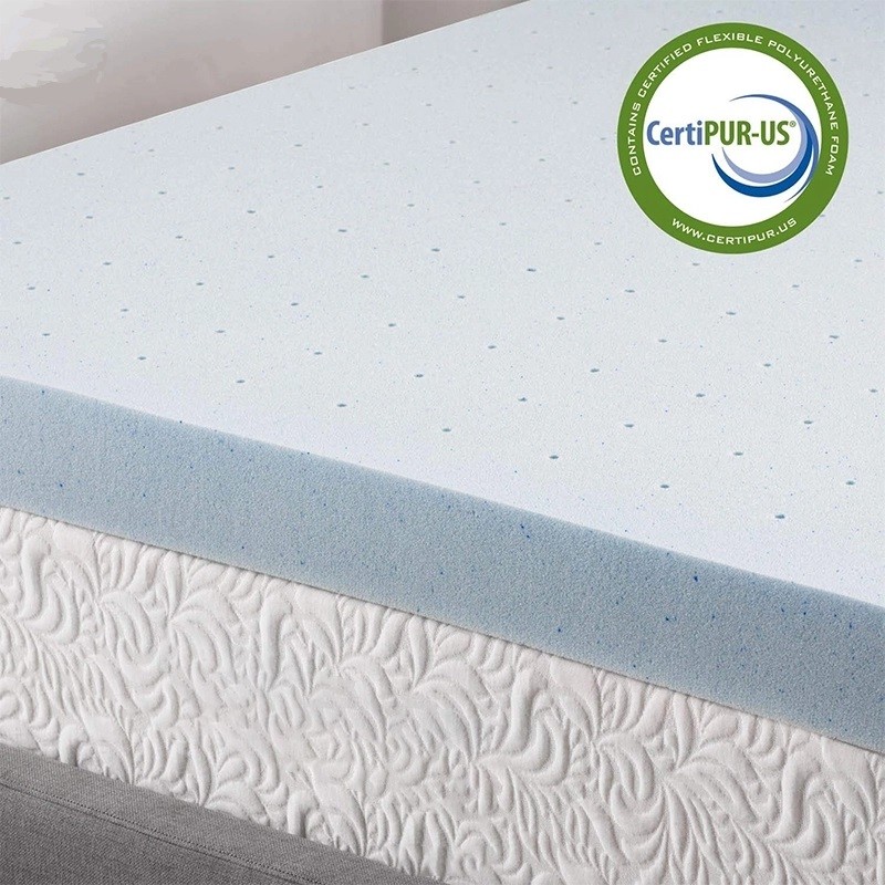 Durable Thick Foam Mattress Topper , Ventilable Blue Double Foam Mattress