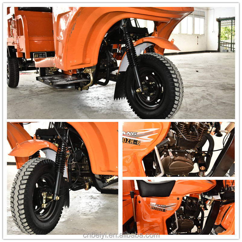 250cc Petrol Gasoline Closed Cabin 3 Wheel Tricycle for Heavy Load Transportation