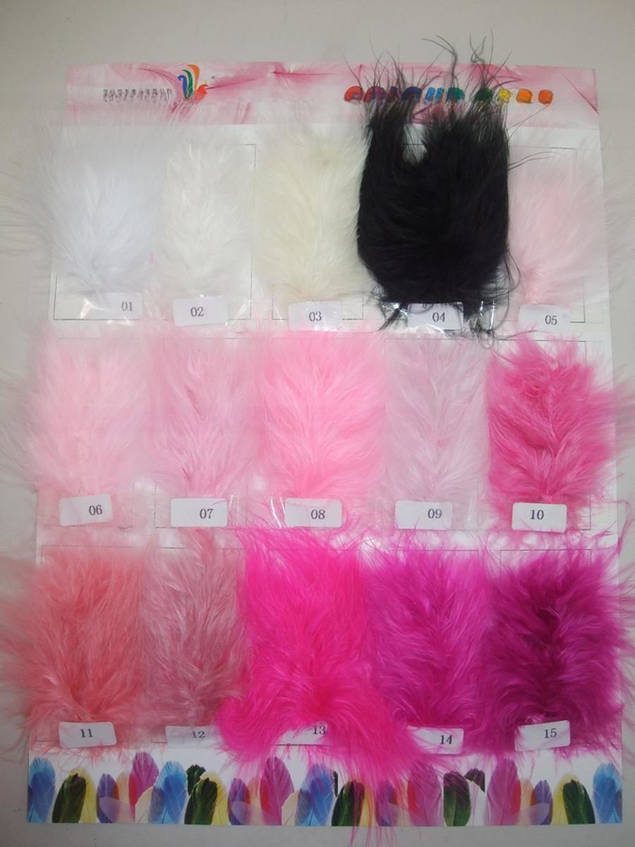Dress Decoration Goose Feather Fringe Trim with Satin Ribbon Tapes and Dyed Pattern