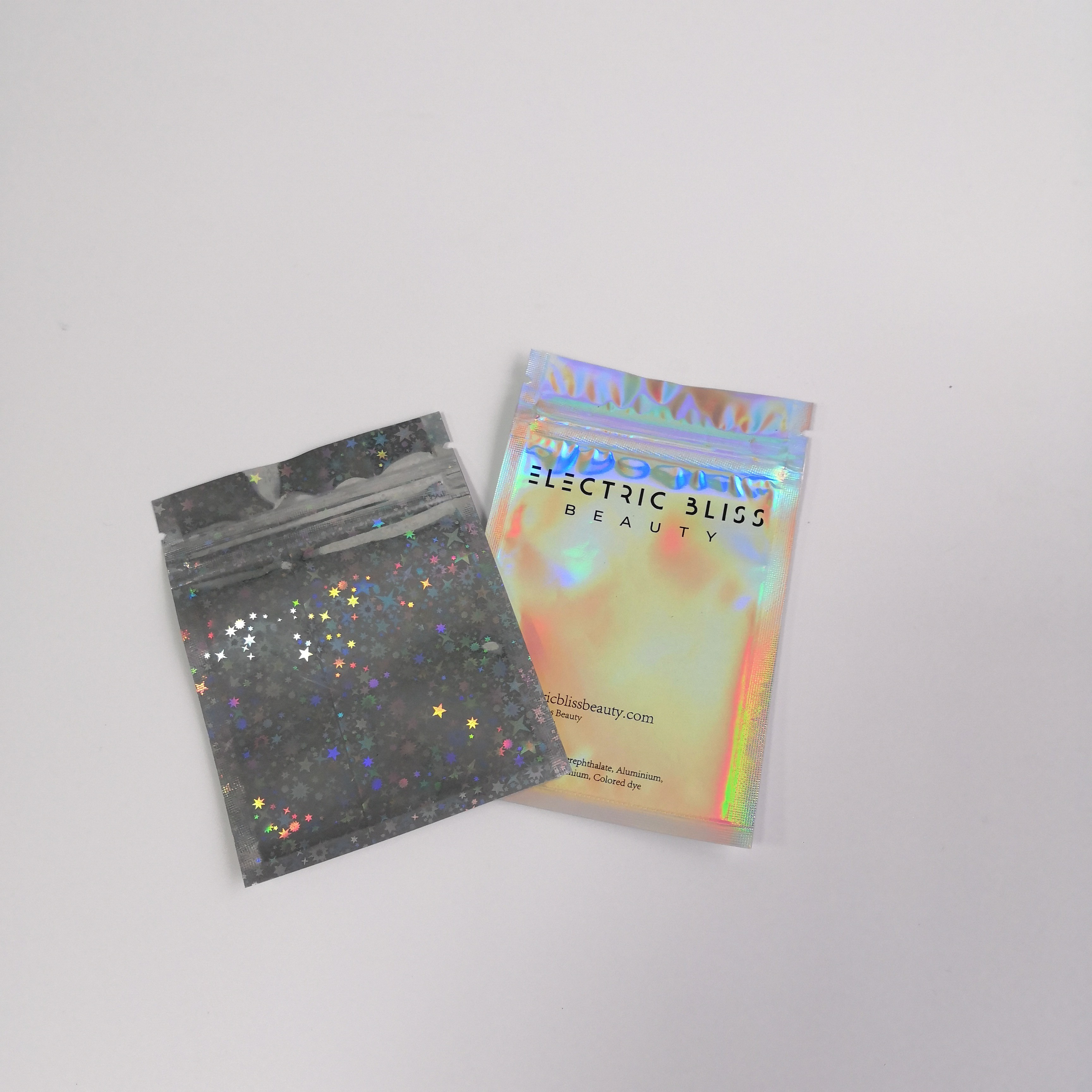 Cosmetics Grip Seal Bags Twinkling Stars Laser Film 30-150 Micron Thickness